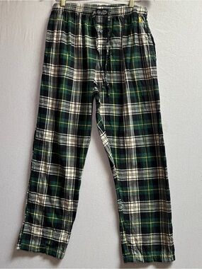 Polo Ralph Lauren Green Black Plaid Pajama Lounge Pants Cotton Sleepwear Men L